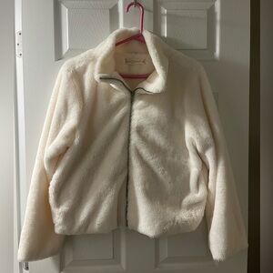 Fair Haven Off-White Faux Fur Jacket